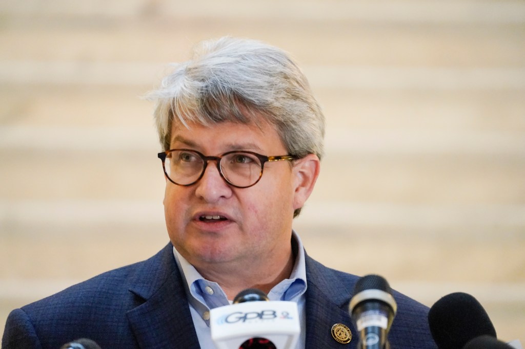 Gabriel Sterling a top Georgia elections official speaks on Monday, Nov. 30, 2020, during a news conference in Atlanta. (AP Photo/Brynn Anderson)​