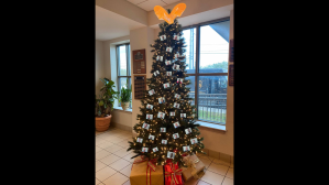 ​The edited photo of the Christmas tree posted to Facebook by the Mobile County Sheriff’s Office​.