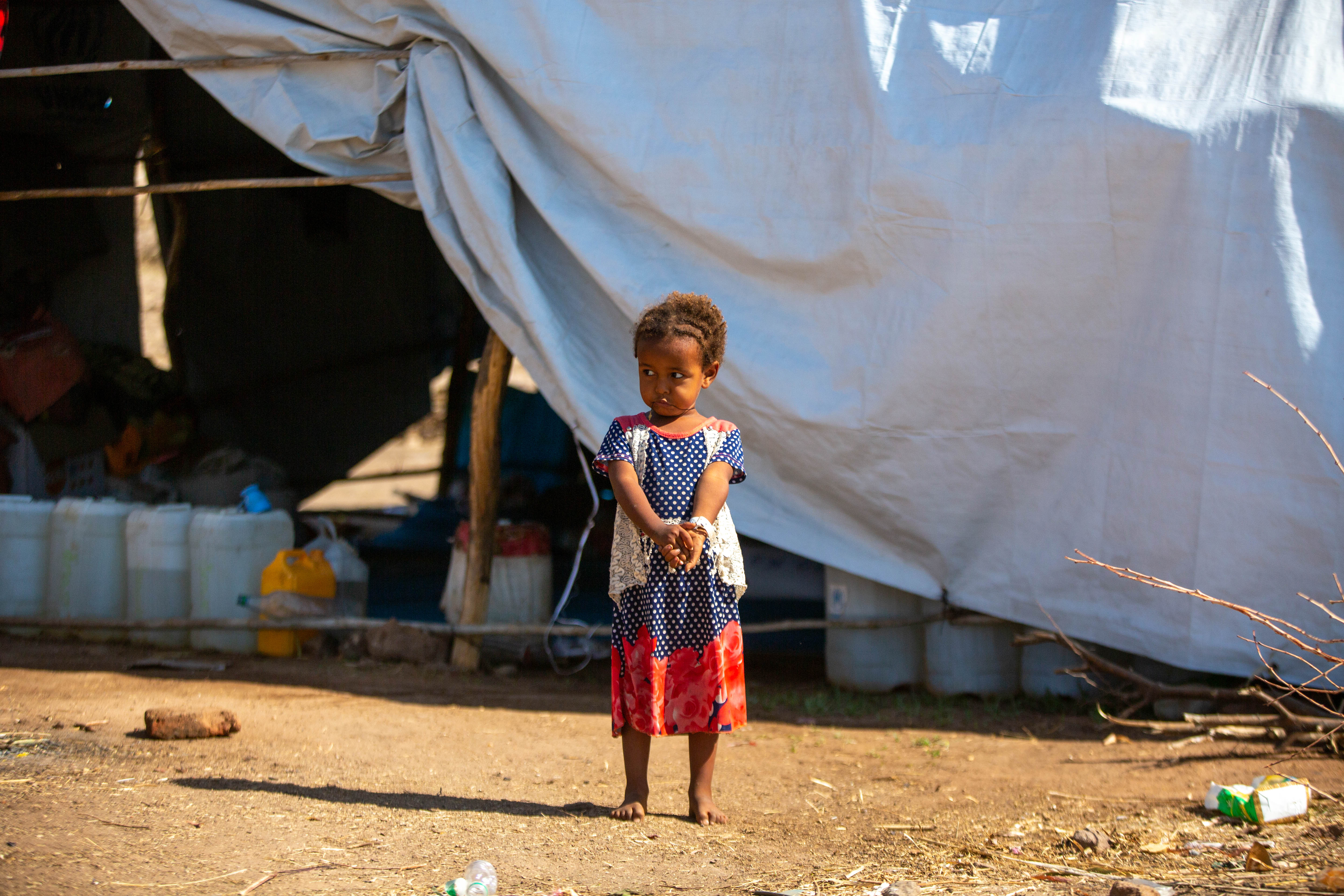 A refugee child in Um Rakuba refugee settlement in Eastern Sudan.