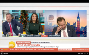 Matt Hancock crying over covid vaccination on Good Morning Britain