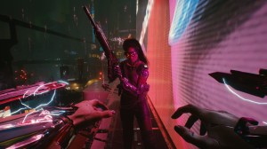 A screen shot from the video game Cyberpunk 2077.