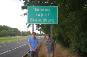 Brendan O'Hare and Cory Snearowski Branchburg town sign