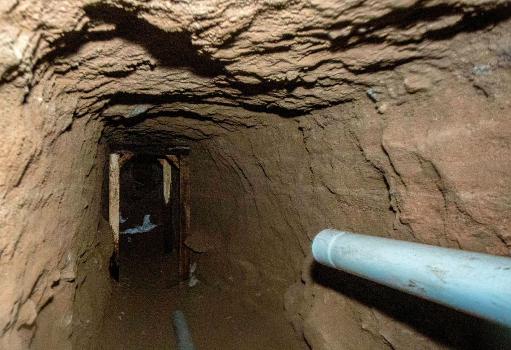 A tunnel found near a maximum security prison is thought to have been built for the escape of a foreign drug trafficker in Lima, on December 7, 2020.