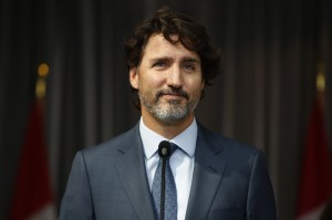 Justin Trudeau, Canada's prime minister, smiles following a news conference in Ottawa, Ontario, Canada, on Wednesday, Sept. 16, 2020.