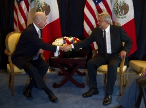 Biden and AMLO shake hands