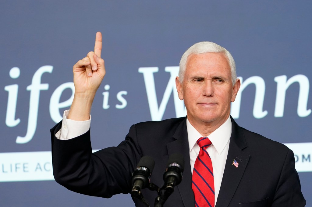 Vice President Mike Pence speaks during a Life Is Winning event in the South Court Auditorium on the White House complex in Washington, Wednesday, Dec. 16, 2020.