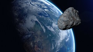 Earth and asteroid