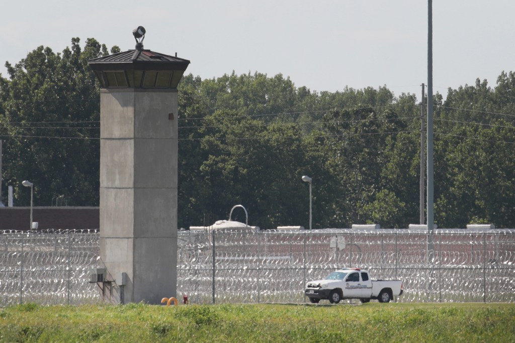 A truck is used to patrol the grounds of the Federal Correctional Complex Terre Haute on July 25, 2019 in Terre Haute, Indiana.​