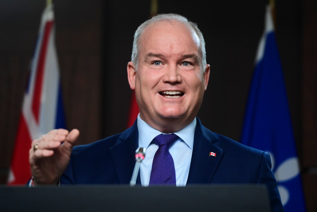 Conservative Leader Erin O'Toole holds a press conference on Parliament Hill, in Ottawa, Thursday, Dec. 10, 2020.