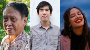 From left to right: Khin Zaw Win, Brian Hioe, and Aya Abi Haidar.