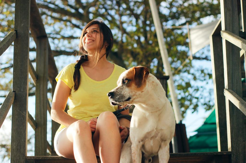 woman and dog