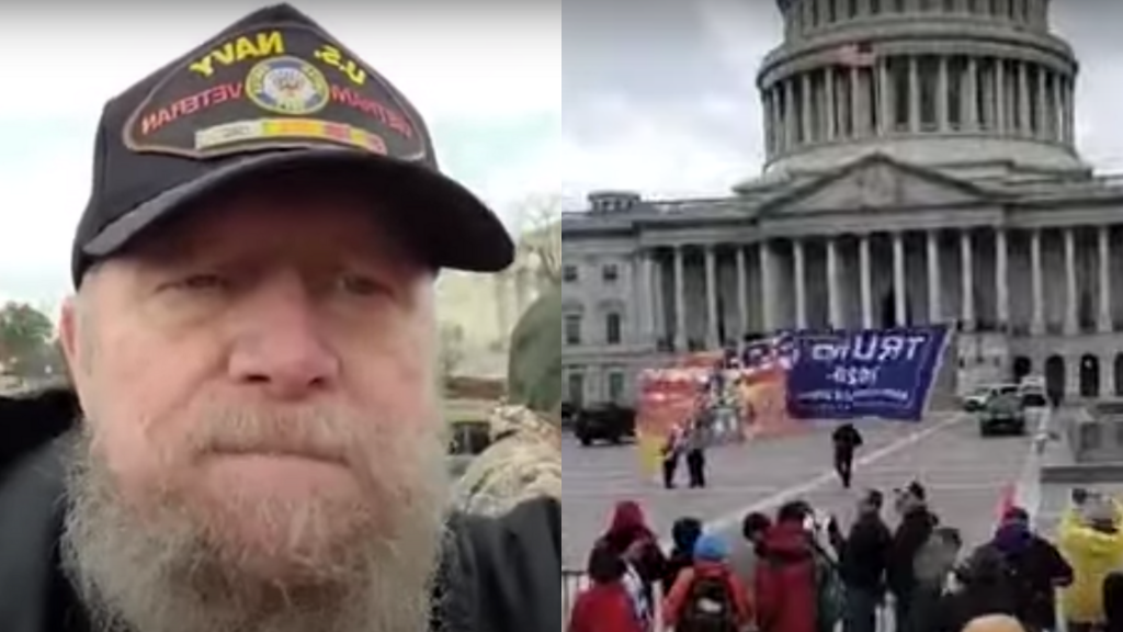 John Brockhoeft livestreams himself at the U.S. Capitol on January 6, 2020. (Screenshot via Facebook Live)​