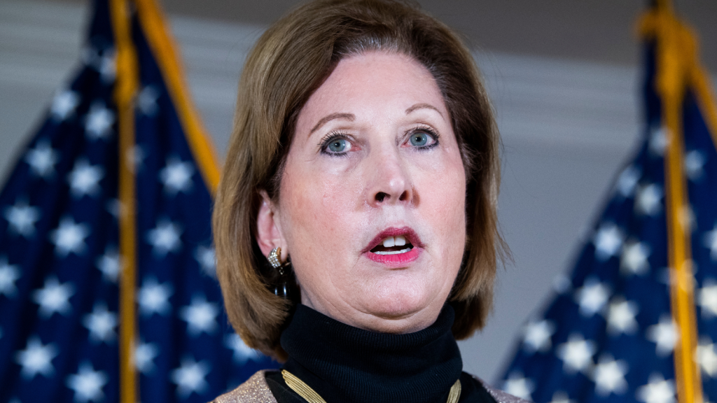 Sidney Powell, attorney for President Donald Trump, conducts a news conference at the Republican National Committee on lawsuits regarding the outcome of the 2020 presidential election on Thursday, November 19, 2020.