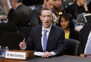 Facebook CEO Mark Zuckerberg testifies before the Senate judiciary and commerce committees on Capitol Hill over social media data breach, in Washington, DC, April 10, 2018​ (Olivier Douliery/Abaca/Sipa USA) (Sipa via AP Images)​