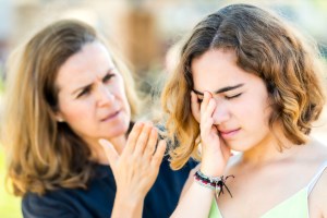 Mother and daughter having a verbal fight