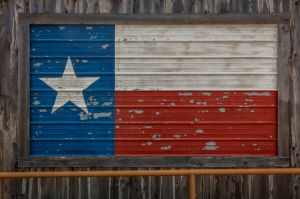 Texas, State Flag, Texas 'Lone Star' flag on side on bar, Texas.