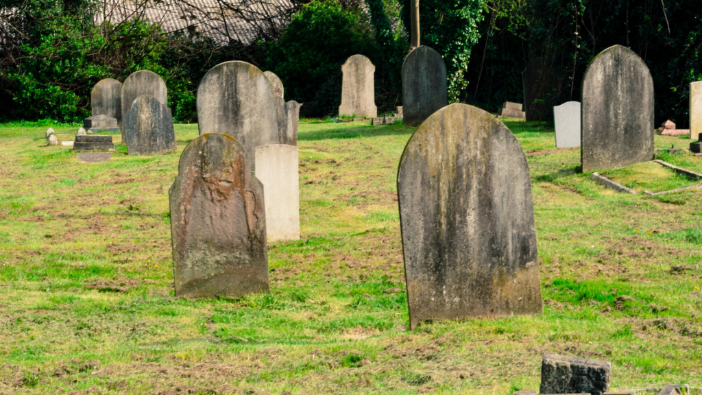 Tombstones In Cemetery