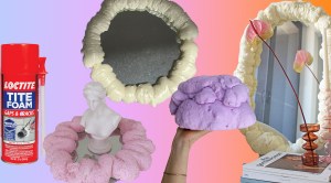 spray foam mirrors and decorative objects