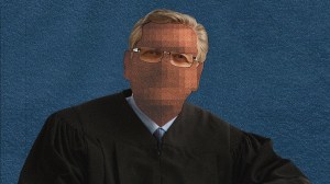 a blurred out photo of a judge