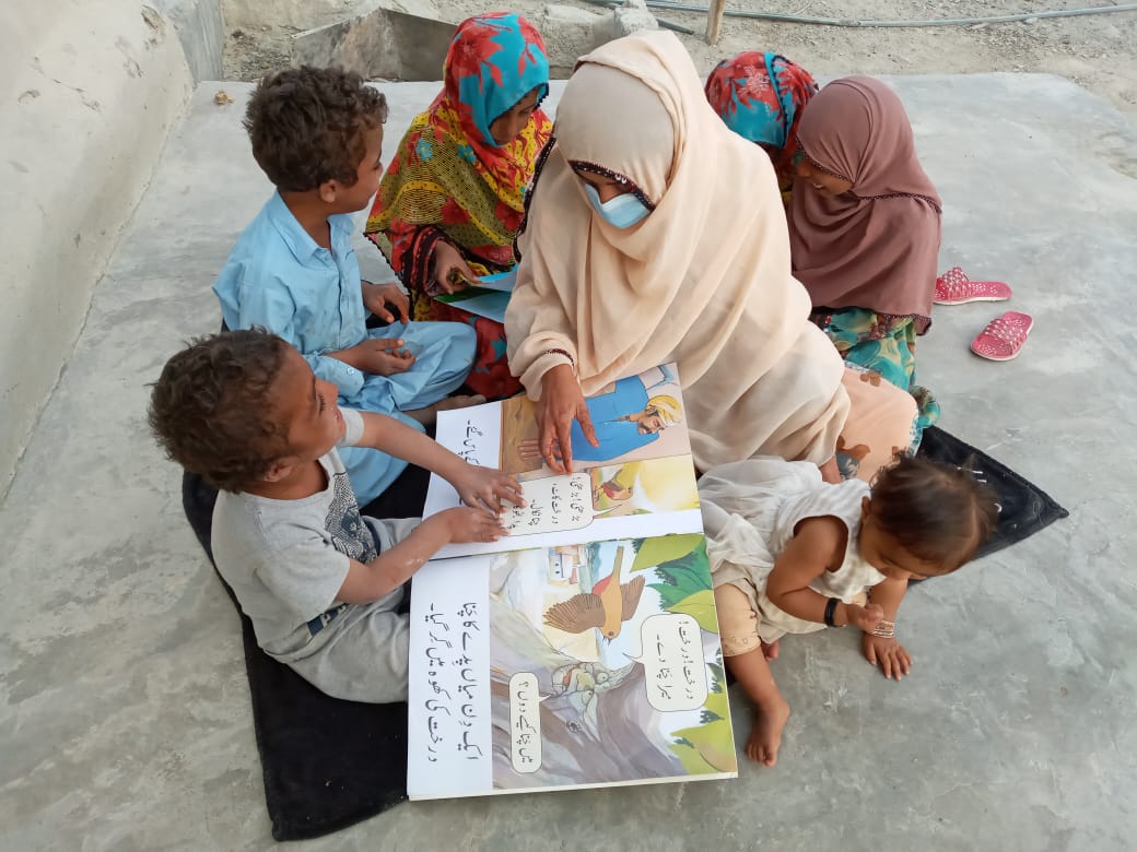 camel library bringing books to children in Balochistan