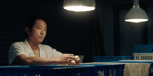 steven yeun as jacob yi, working as a chicken sexer in arkansas, in lee isaac chung's minari