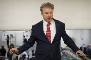 Senator Rand Paul, a Republican from Kentucky, walks through the Senate subway at the U.S. Capitol in Washington, D.C., U.S., on Tuesday, Feb. 9, 2021.