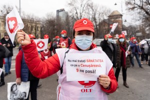 protest sindicalisti sanitas