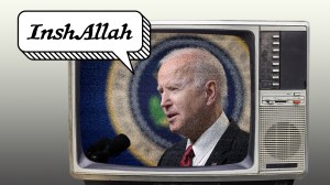 Ilustrasi Joe Biden mengucapkan InshAllah