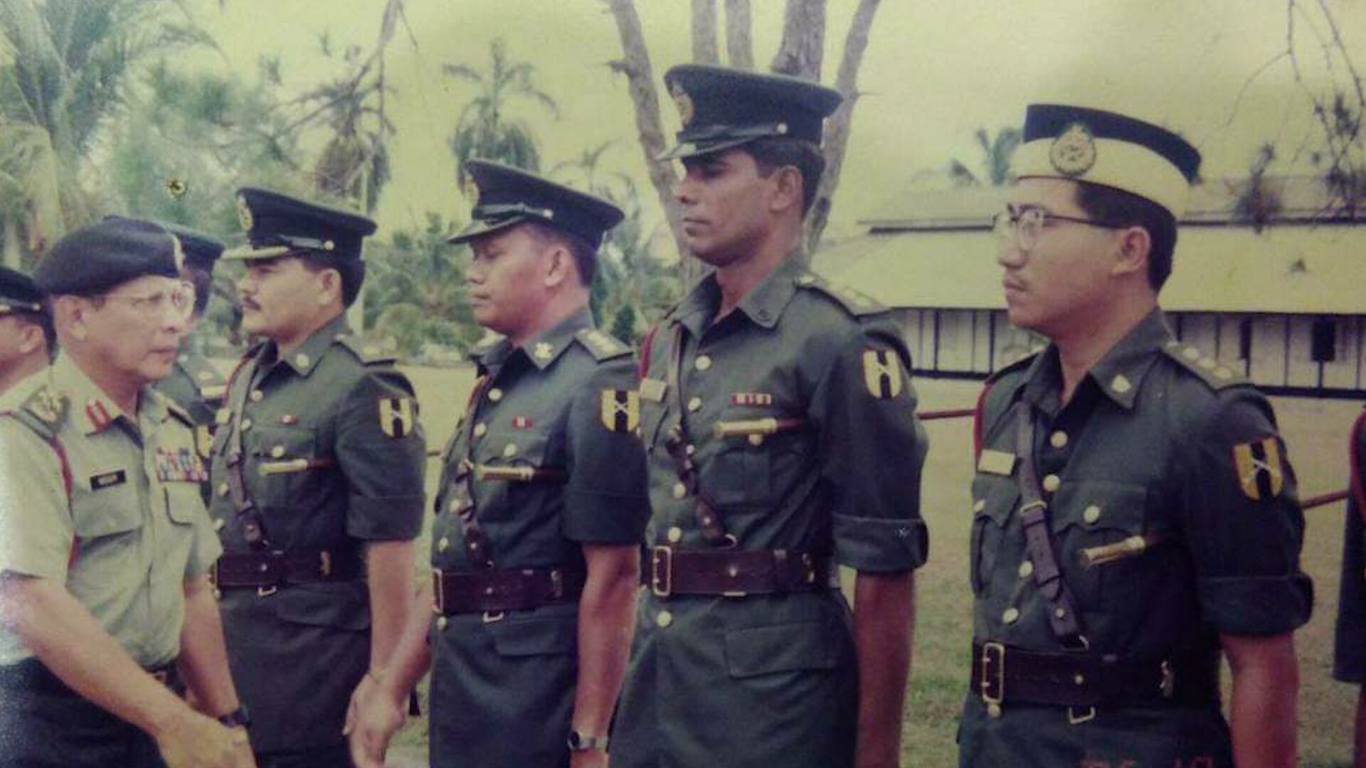 Dr Ganja (second from right) as seen during his days in the Malaysian army. PHOTO SUPPLIED