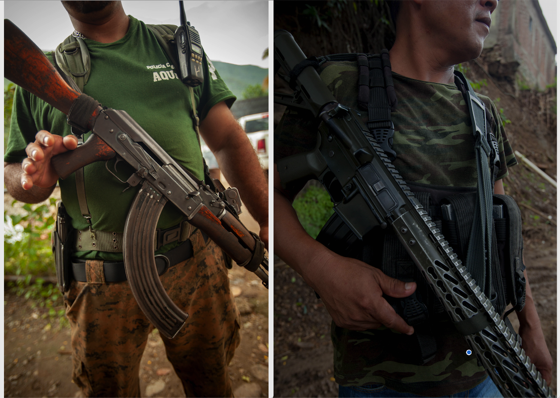 Members of the autodefensa community police force in Aquila, Michoacán. Photos by Miguel Fernández-Flores.