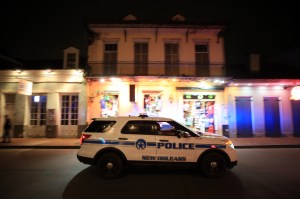 Members of the New Orelans Police Department help clear Bourbon Street as Louisiana Governor John Bel Edwards orders bars, gyms and casinos to close until April 13th due to the spread of coronavirus (COVID-19) on March 16, 2020 in New Orleans, Louisiana.