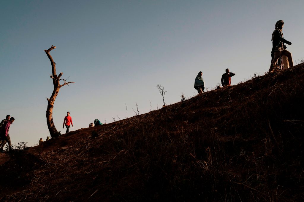 Ethiopians flee violence from the civil war.