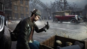 A screen shot from the video game The Sinking City.