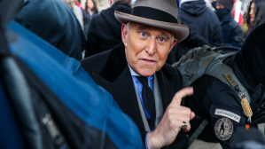 Roger Stone, former advisor to President Donald Trump, greets supporters after he speaking in front of the Supreme Court on January 05, 2021 in Washington, DC.