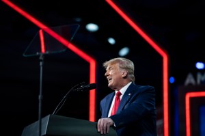 Former President Donald J Trump speaks during the final day of the Conservative Political Action Conference CPAC held at the Hyatt Regency Orlando on Sunday, Feb 28, 2021 in Orlando, FL.