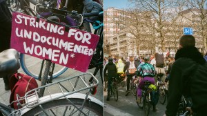 Strike bike ride brussel protest