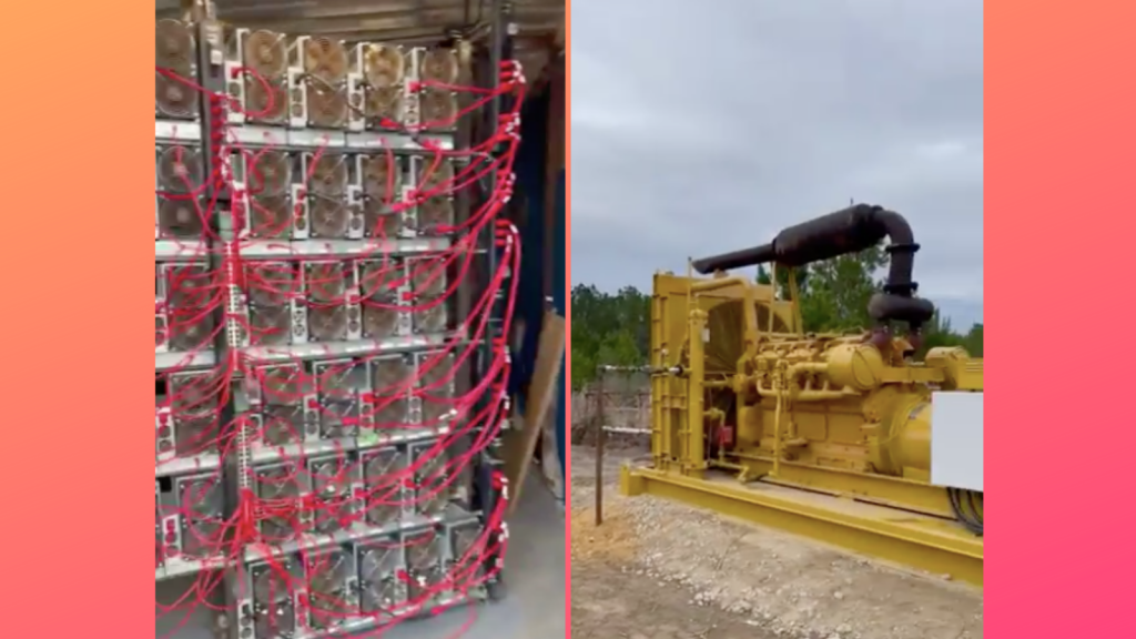 ​Screenshots from Matt Lohstroh's video of the mining rig.