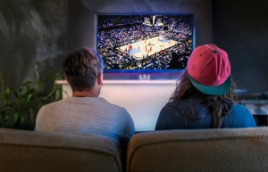 watching basketball with friends