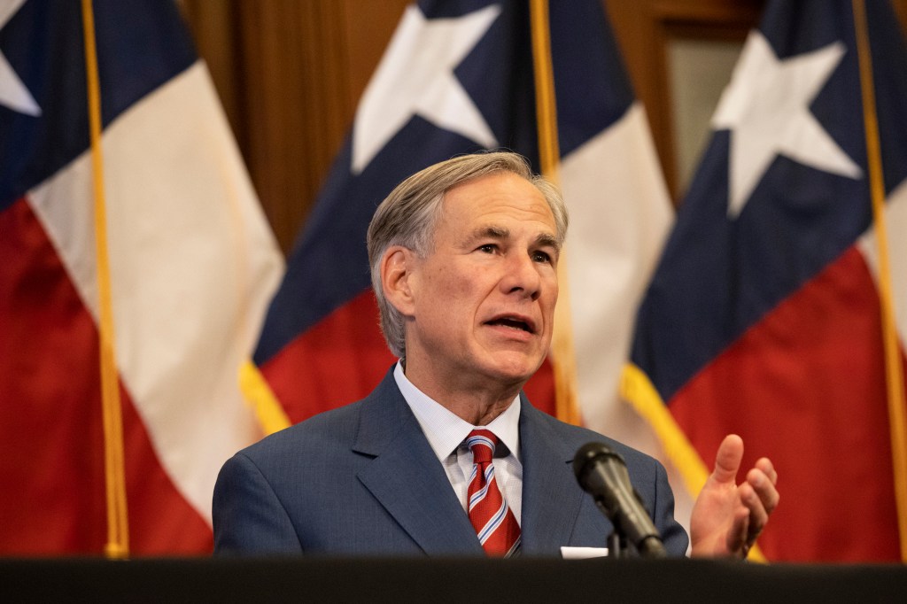 Texas Governor Greg Abbott announces the reopening of more Texas businesses during the COVID-19 pandemic at a press conference at the Texas State Capitol in Austin on Monday, May 18, 2020.