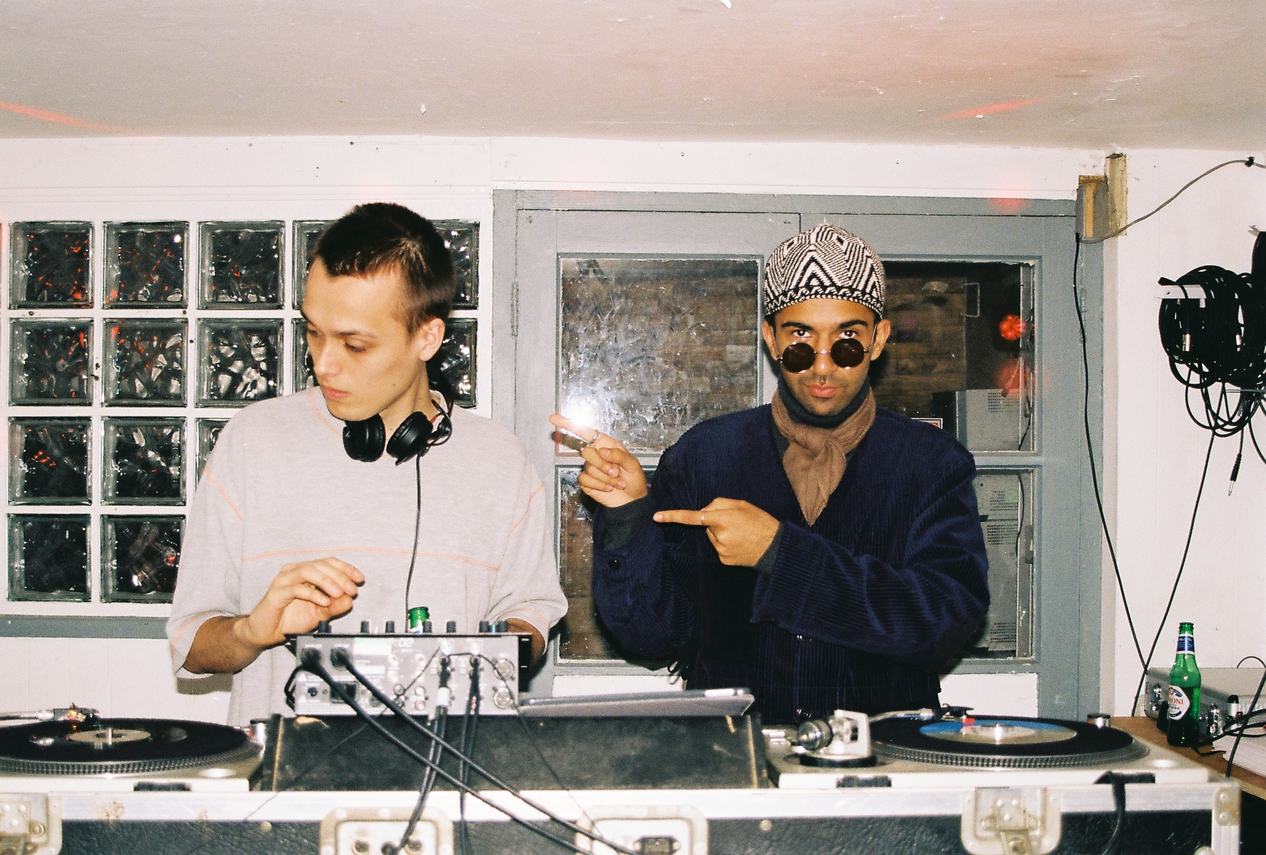 Haseeb Iqbal and Bror Havnes of Social Records Society perform at Sister Midnight Records in Deptford, south London.