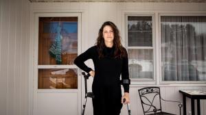 Tracy Danzey stands on her porch in Shepherdstown, W.Va., just miles from the ROCKWOOL site