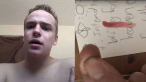 ​Dylan Pountney posted a video to YouTube a week before the stabbing in which he cuts his finger and bleeds onto a handwritten letter