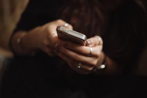 woman using a phone