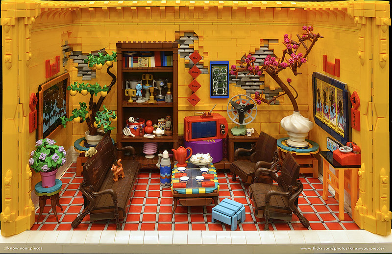 Vietnam tet holiday spring festival home in the 1990s with soviet era furniture in lego.