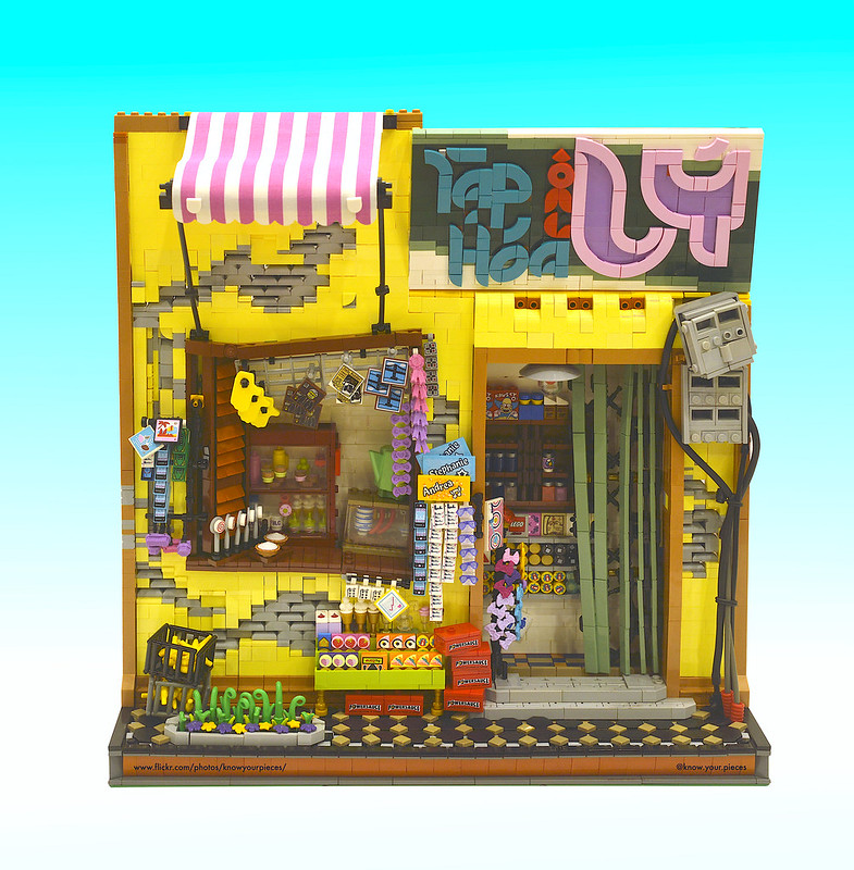 old vietnam store selling tidbits and groceries built with lego