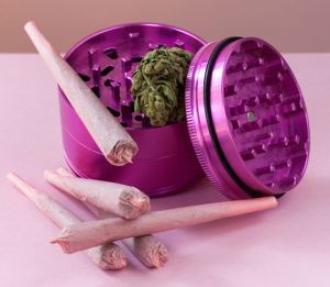 weed with grinder and joints