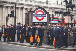 A group of St Paul's private school students in London.