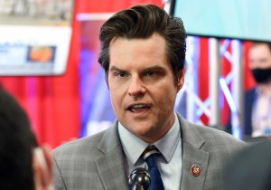 Rep. Matt Gaetz (R-FL) speaks to the media at the 2021 Conservative Political Action Conference (Paul Hennessy SOPA Images/Sipa USA)(Sipa via AP Images)