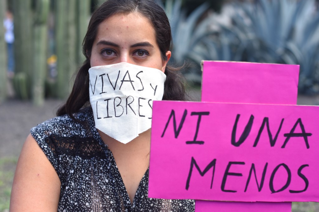 Women demonstrated against femicides and murder of the student Mara Castilla Miranda on September 17, 2017 in Mexico City, Mexico. Castilla Miranda was raped and killed by a Cabify driver.