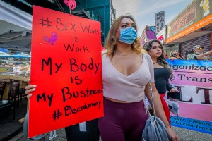 Sex workers and their allies marched through Jackson Heights and Corona for the Third Annual Slut Walk on Sept. 18, 2020.